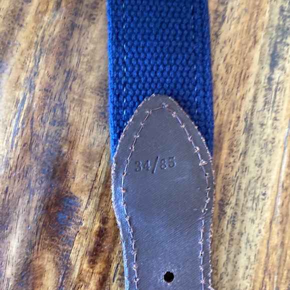 The Belted Cow Nautical Knots Leather Tab Belt Yellow Navy Mens Size 32, 34 men - Picture 10 of 10